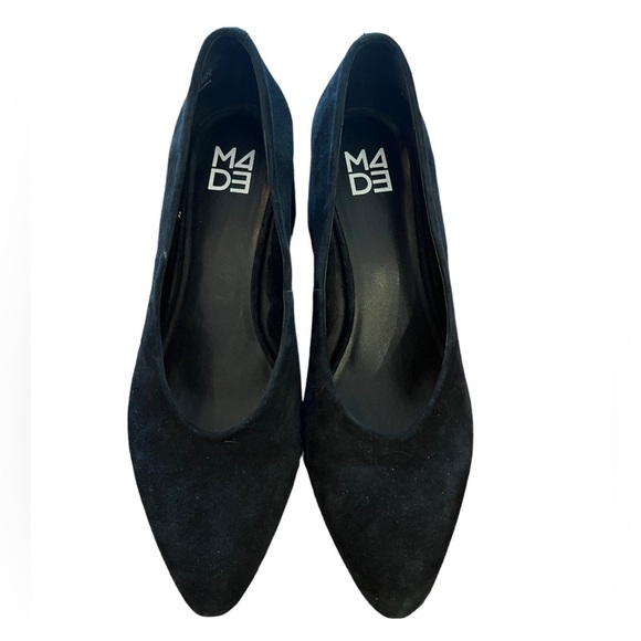 Anthropologie M4D3 Helen Black Suede Pumps Size 10 - Picture 2 of 7